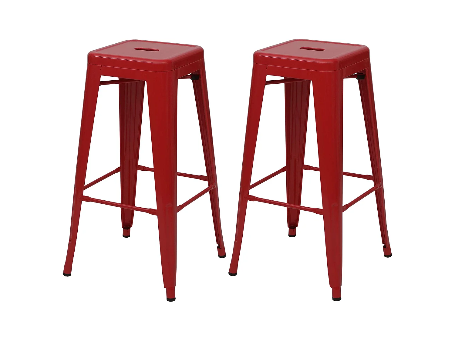 Lot de 2 tabourets métal argentée 44 x 43 x 92 cm 04_0007451