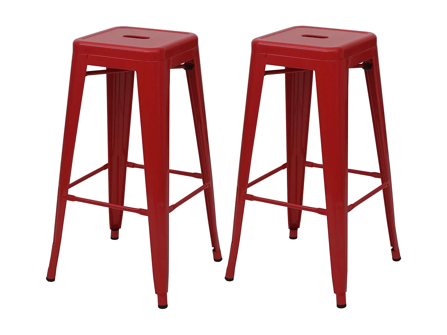 Lot de 2 tabourets métal argentée 44 x 43 x 92 cm 04_0007451