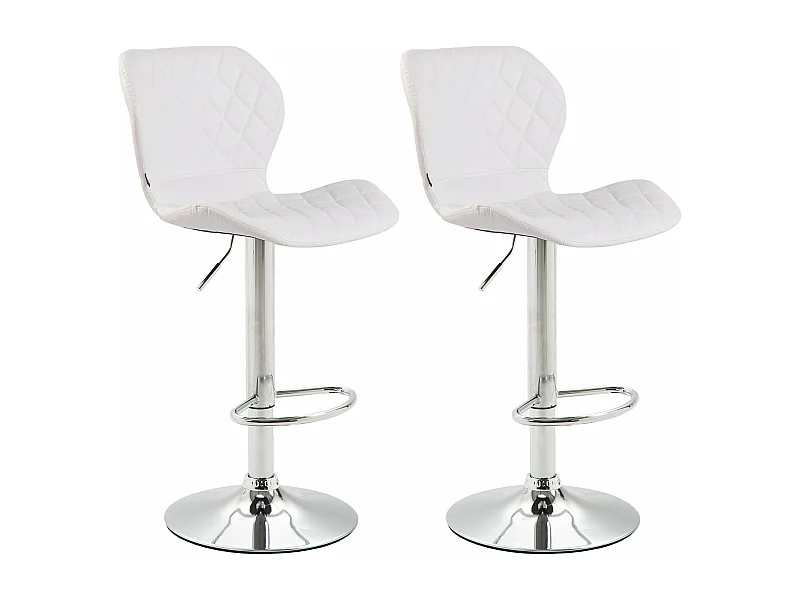 Lot de 2 tabourets métal blanche 47 x 51 x 88 cm 10_0004102