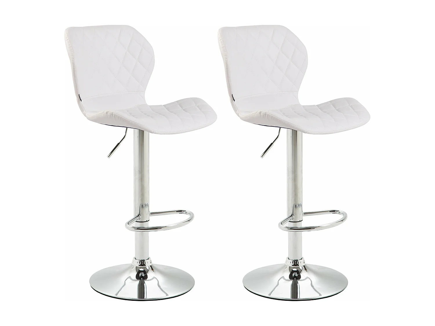 Lot de 2 tabourets métal blanche 47 x 51 x 88 cm 10_0004102