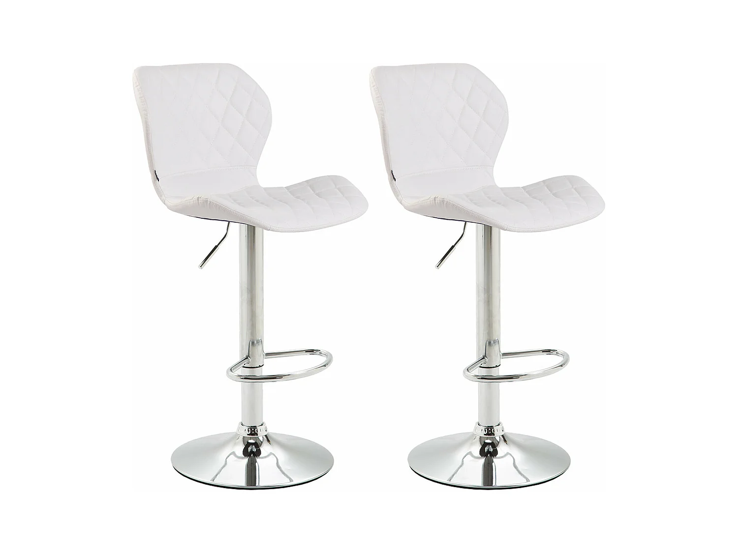 Lot de 2 tabourets métal blanche 47 x 51 x 88 cm 10_0004102