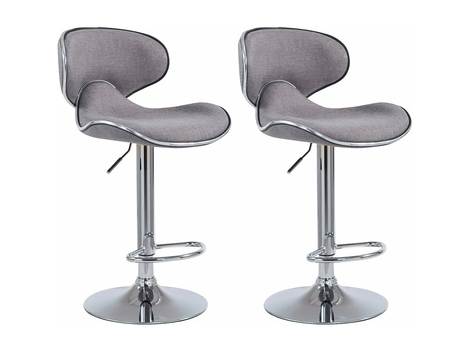 Lot de 2 tabourets métal grise 46 x 49 x 88 cm 10_0004269