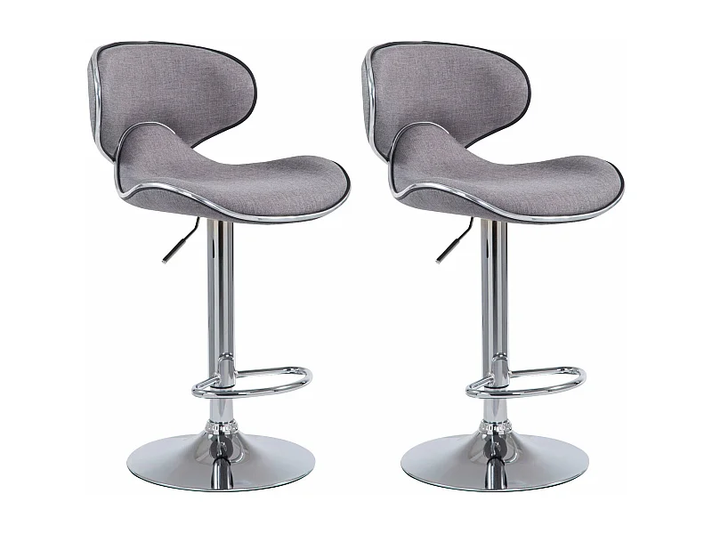 Lot de 2 tabourets métal grise 46 x 49 x 88 cm 10_0004269