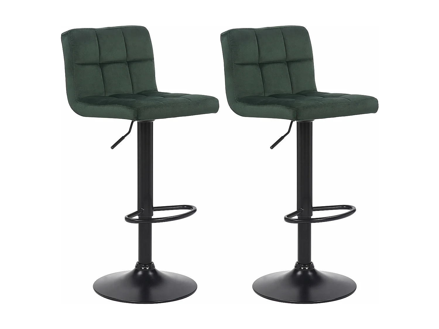 Lot de 2 tabourets métal argentée 40 x 40 x 85 cm 10_0004145