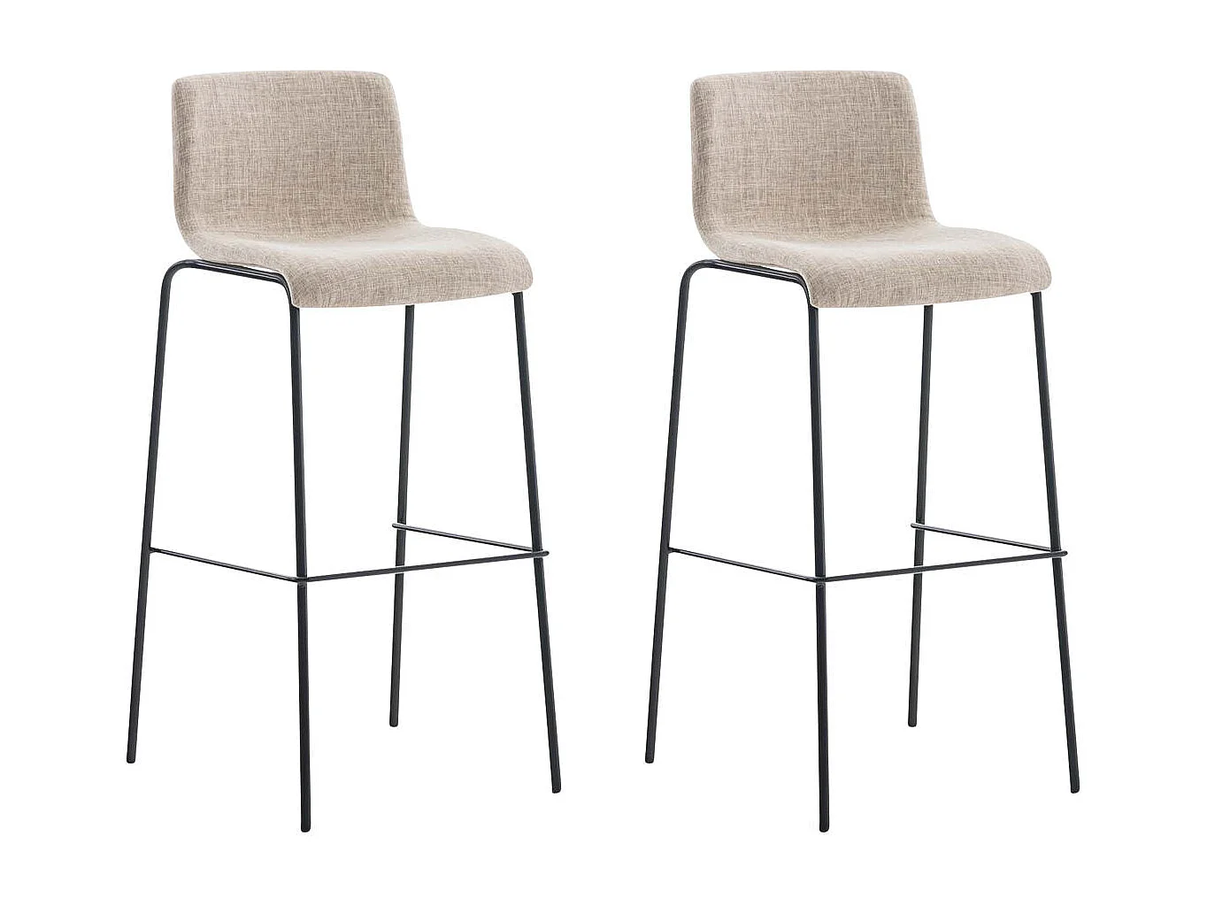 Lot de 2 tabourets métal crème 43 x 48 x 100 cm 10_0004199