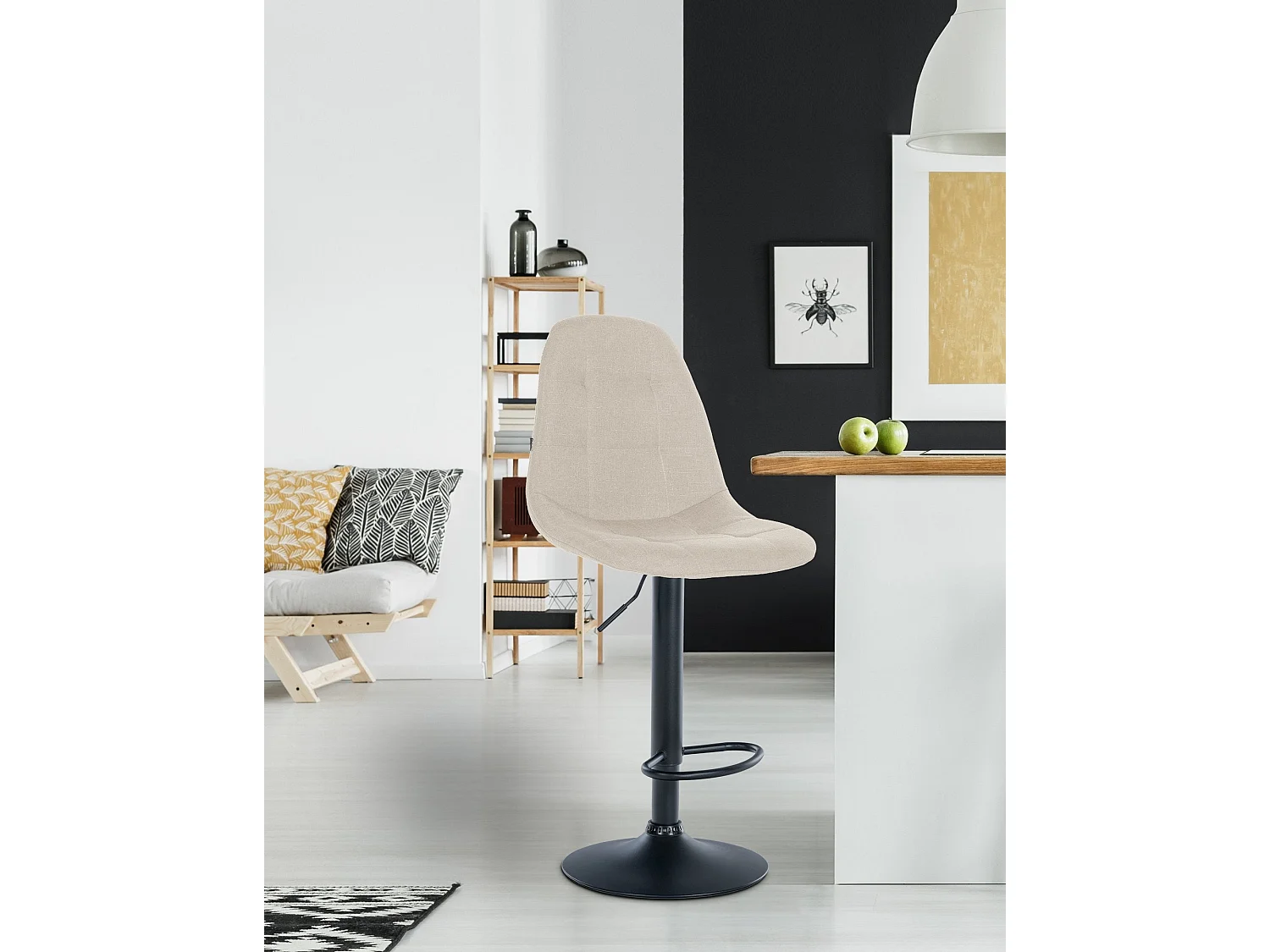 Tabouret de bar x1 métal crème 47 x 56 x 99 cm 10_0004838