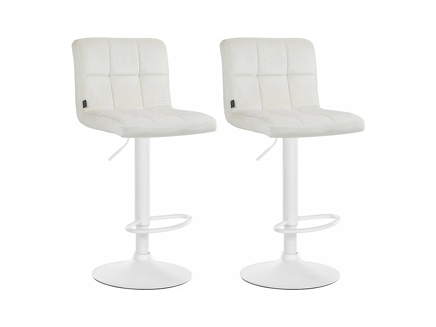 Lot de 2 tabourets métal blanche 46 x 47 x 94 cm 10_0004401