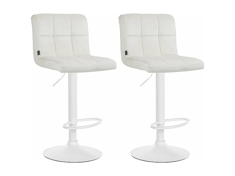 Lot de 2 tabourets métal blanche 46 x 47 x 94 cm 10_0004401