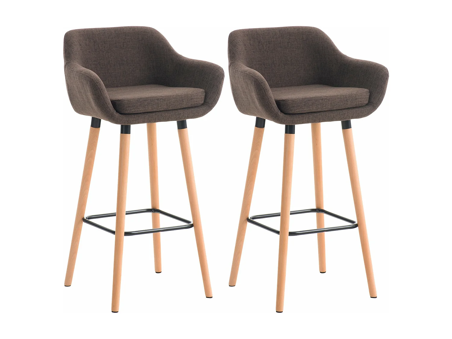 Lot de 2 tabourets métal marron 55 x 46 x 99 cm 10_0004171