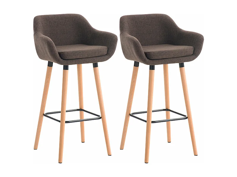 Lot de 2 tabourets métal marron 55 x 46 x 99 cm 10_0004171