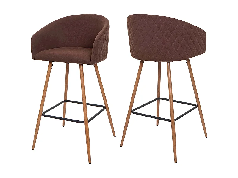 Lot de 2 tabourets métal marron 55 x 34 x 93 cm 04_0007458