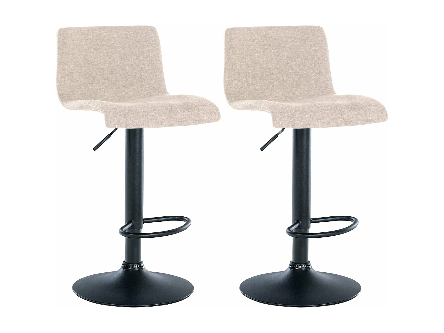 Lot de 2 tabourets métal crème 39 x 36 x 84 cm 10_0004051