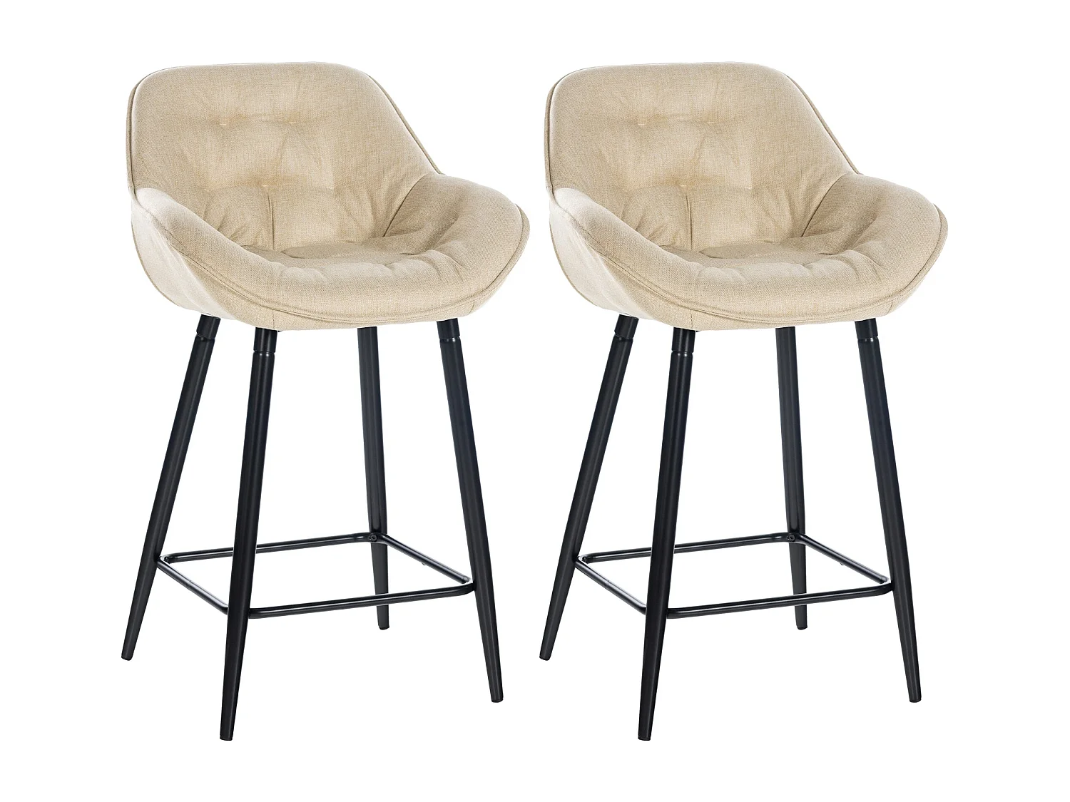 Lot de 2 tabourets métal crème 54 x 57.5 x 93.5 cm 10_0004167