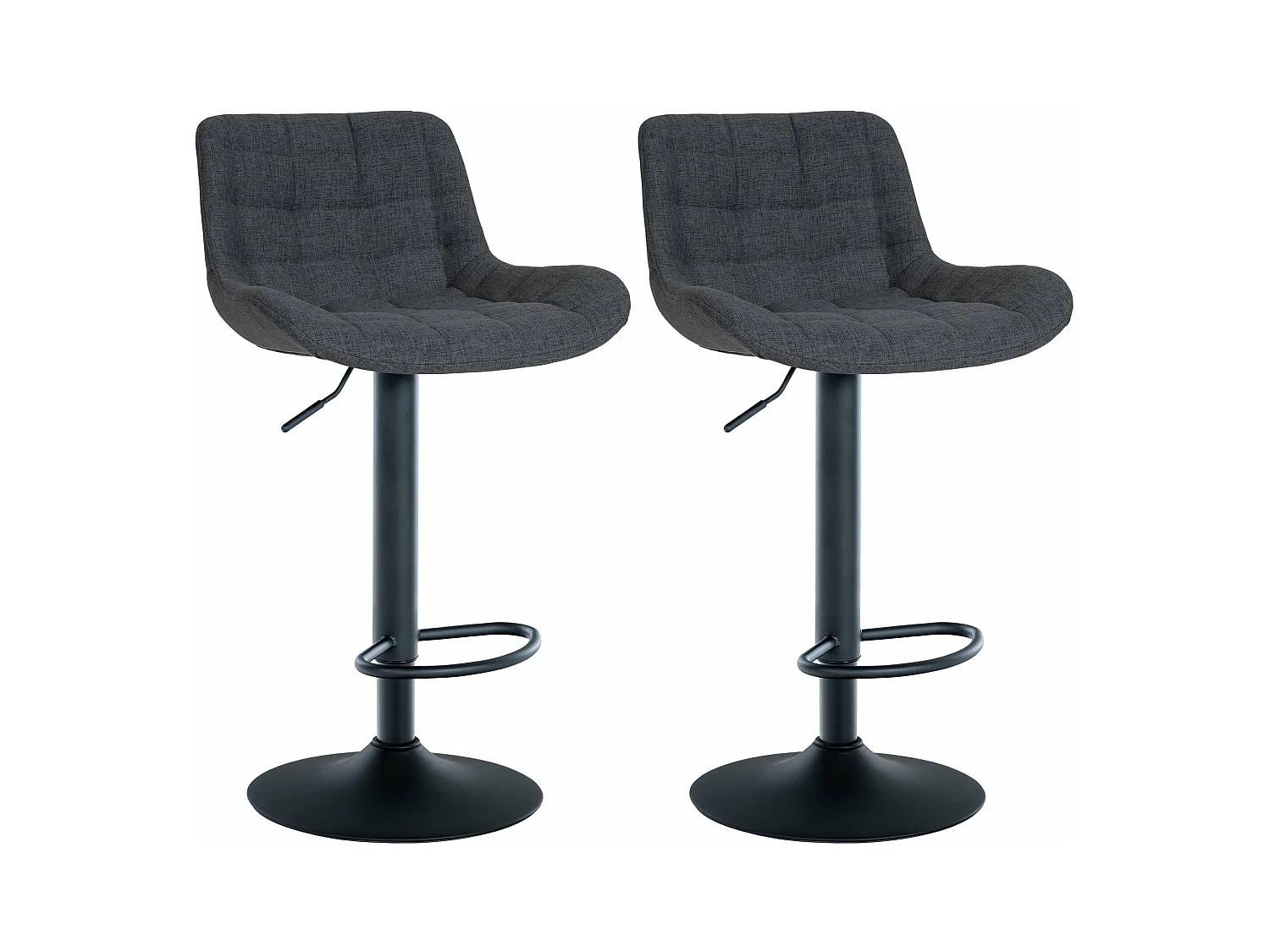 Lot de 2 tabourets métal argentée 48 x 54 x 81 cm 10_0004447