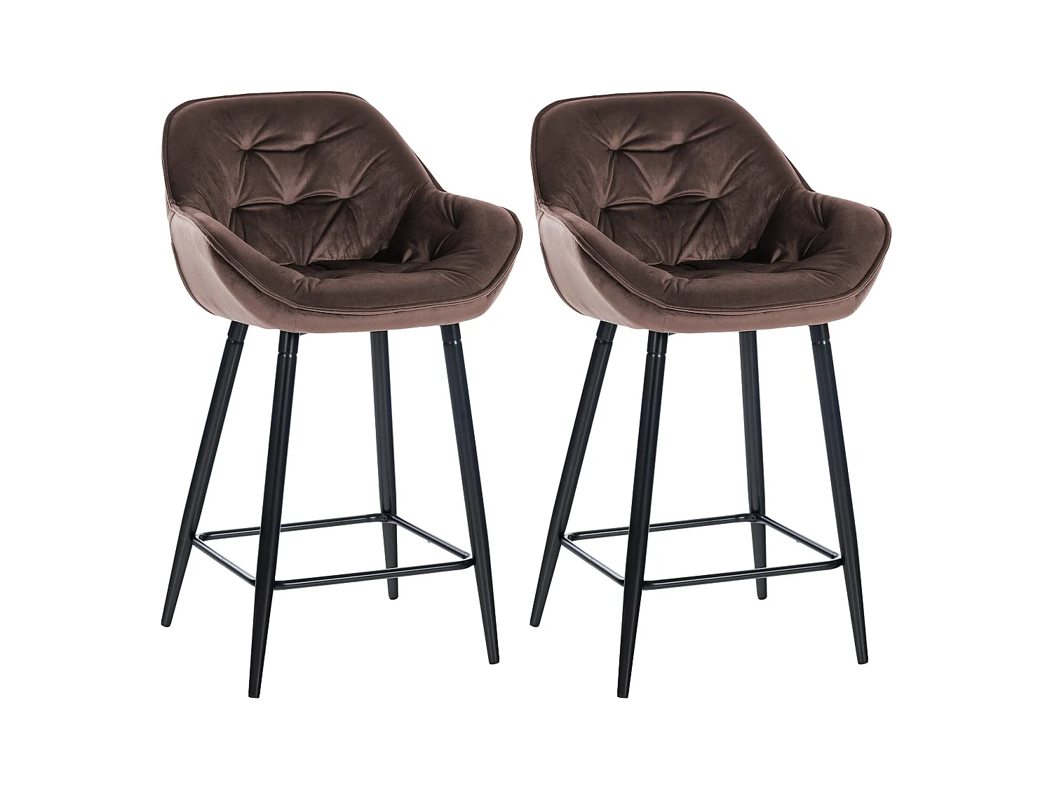 Lot de 2 tabourets métal marron 54 x 57.5 x 103 cm 10_0004152
