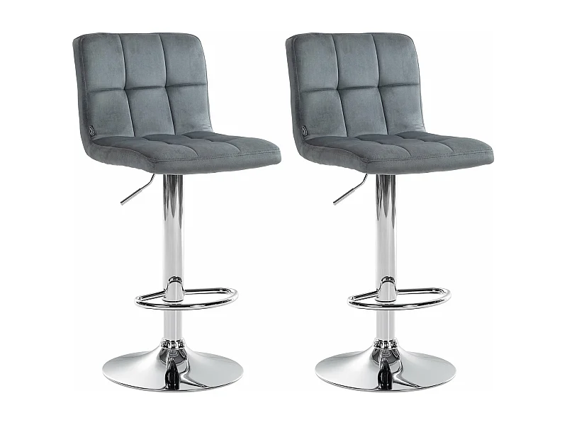 Lot de 2 tabourets métal grise 46 x 47 x 94 cm 10_0004390