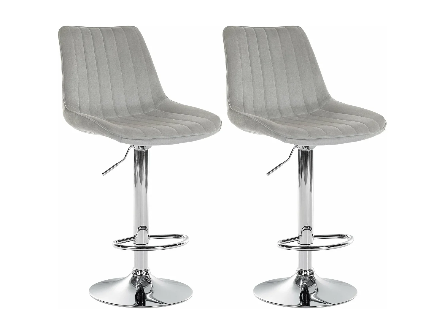 Lot de 2 tabourets métal grise 49.5 x 50 x 91 cm 10_0004427