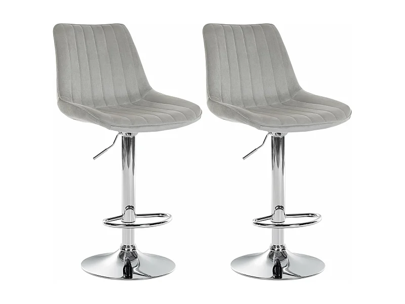 Lot de 2 tabourets métal grise 49.5 x 50 x 91 cm 10_0004427