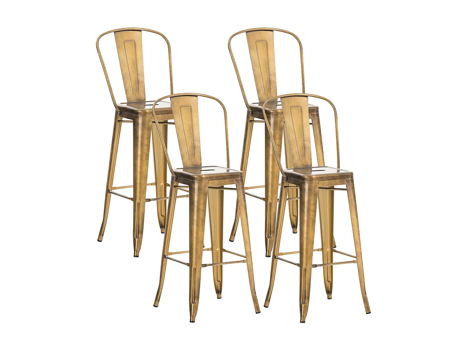 Lot de 4 tabourets métal argentée 44 x 52 x 115 cm 10_0004487