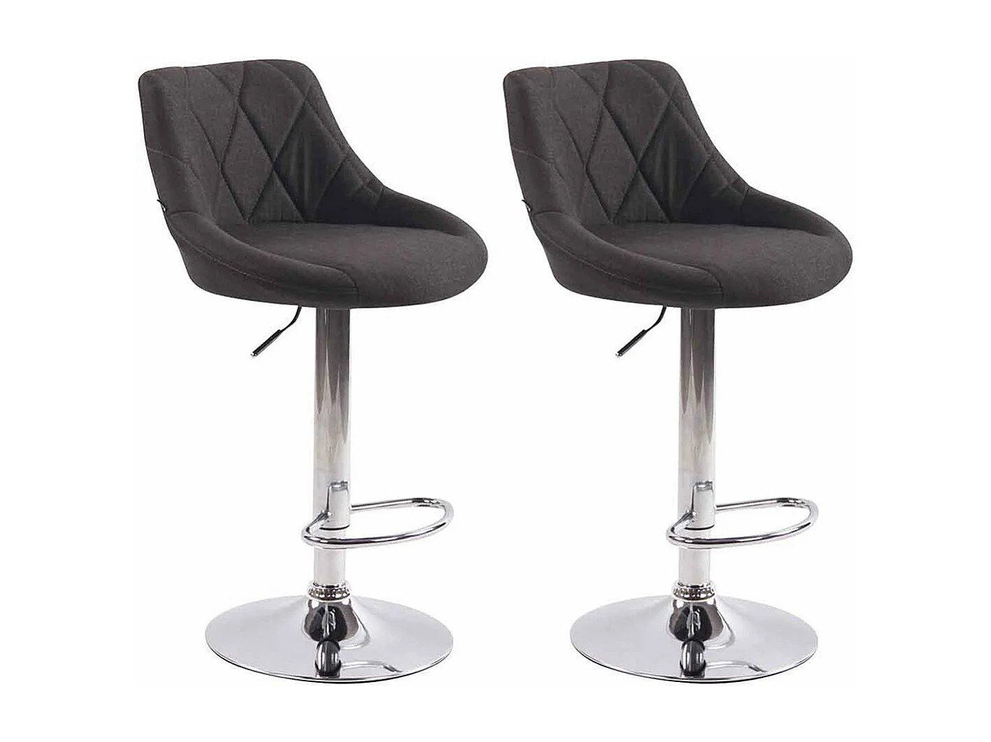 Lot de 2 tabourets métal grise 46 x 49 x 83 cm 10_0004272