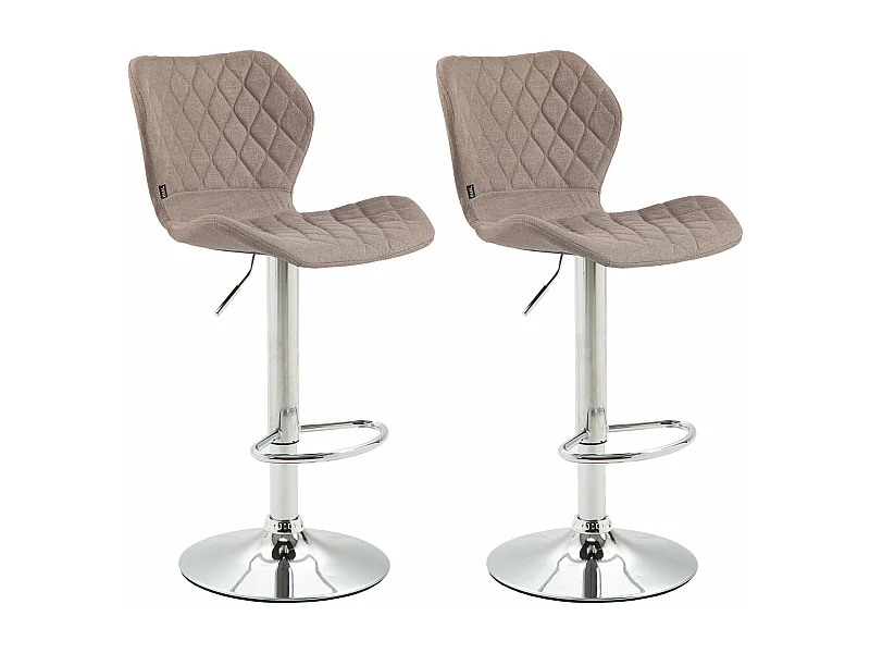 Lot de 2 tabourets métal argentée 47 x 51 x 88 cm 10_0004113