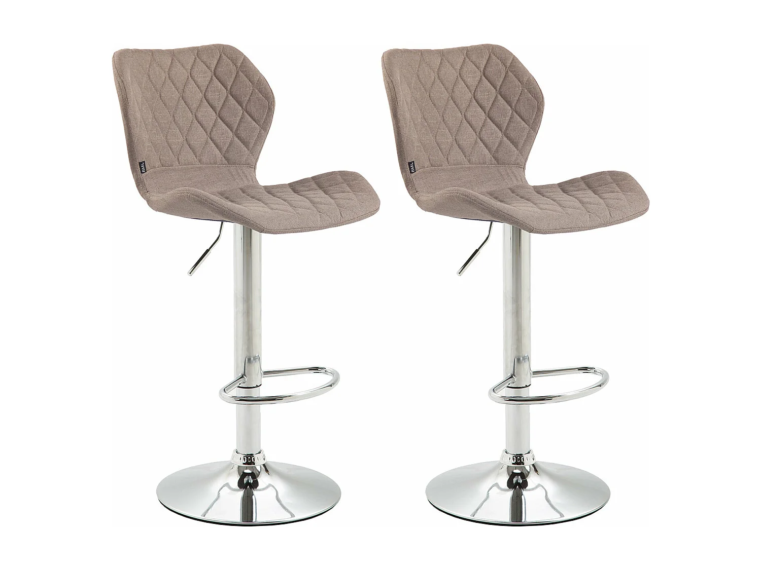 Lot de 2 tabourets métal argentée 47 x 51 x 88 cm 10_0004113