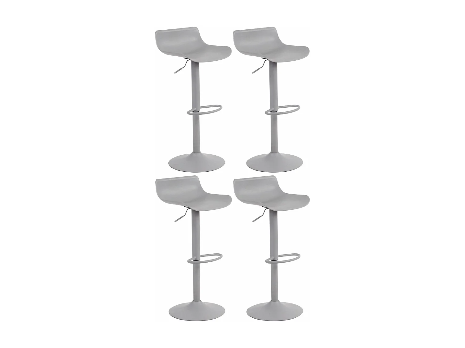 Tabourets de bar x4 métal grise 43 x 44 x 75 cm 10_0004499