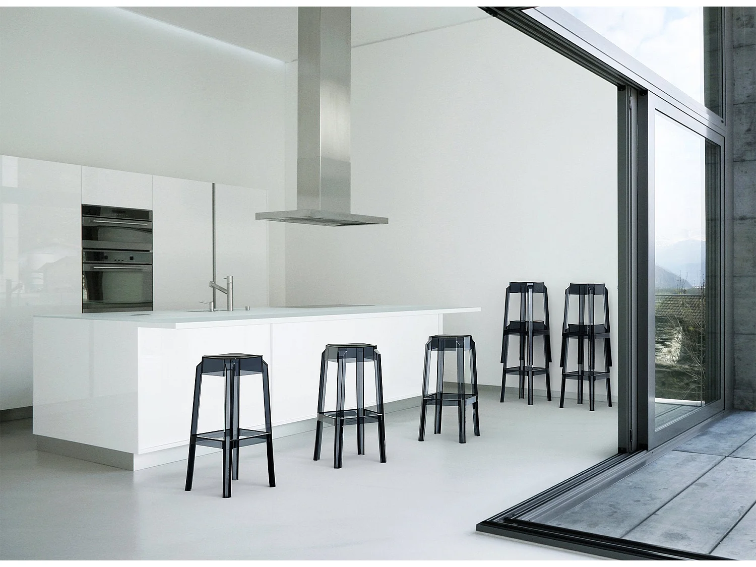 Lot de 2 tabourets noire 36 x 36 x 75 cm 10_0004150