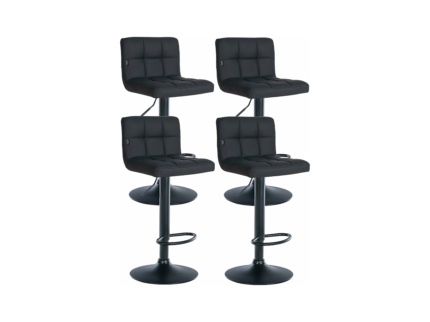 Lot de 4 tabourets métal argentée 40 x 40 x 85 cm 10_0004501