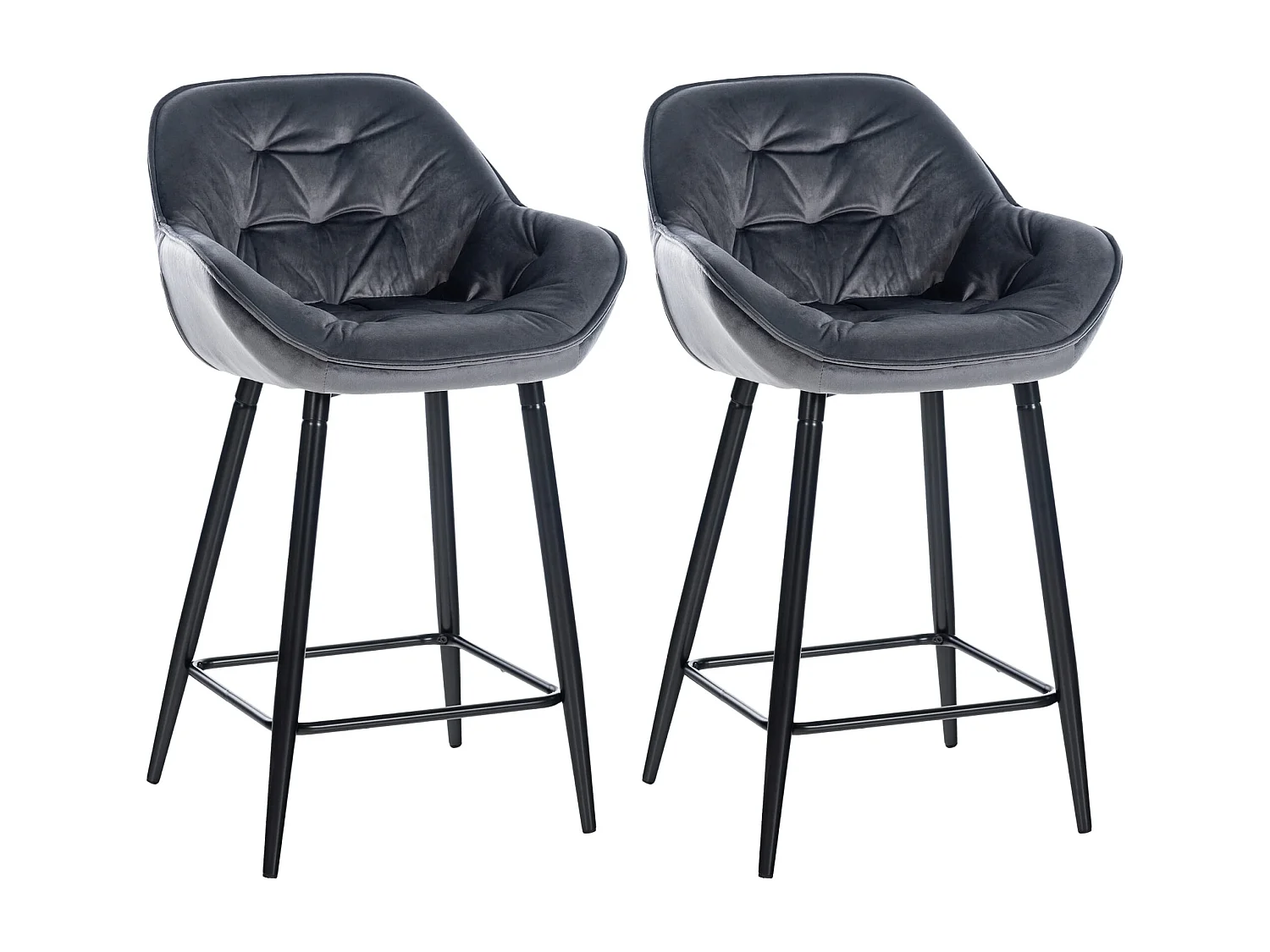 Lot de 2 tabourets métal grise 54 x 57.5 x 93.5 cm 10_0004161