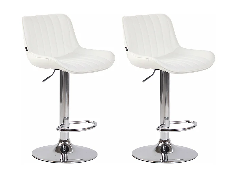 Lot de 2 tabourets métal blanche 50 x 50 x 86 cm 10_0004277