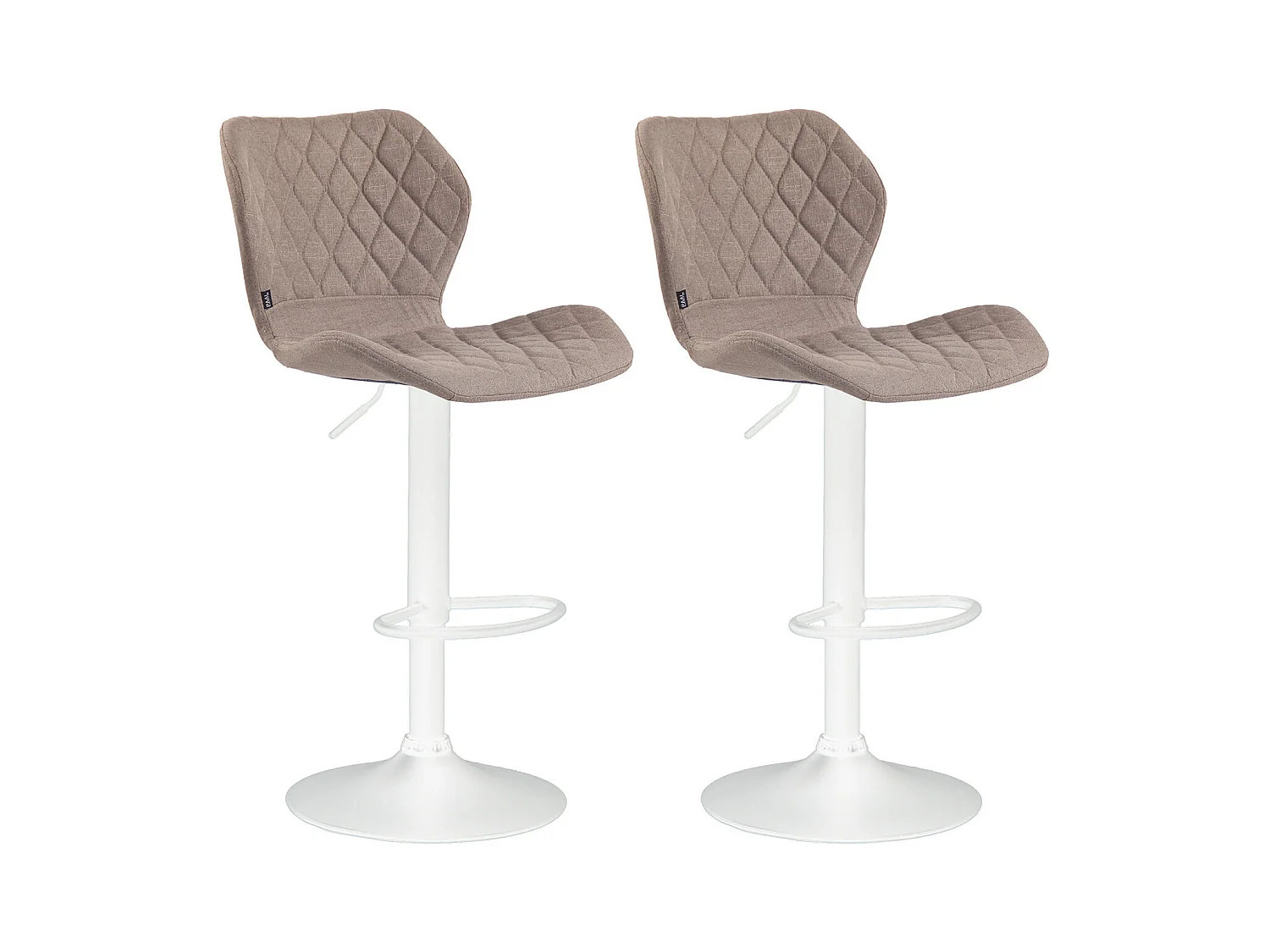 Lot de 2 tabourets métal blanche 47 x 51 x 88 cm 10_0004123