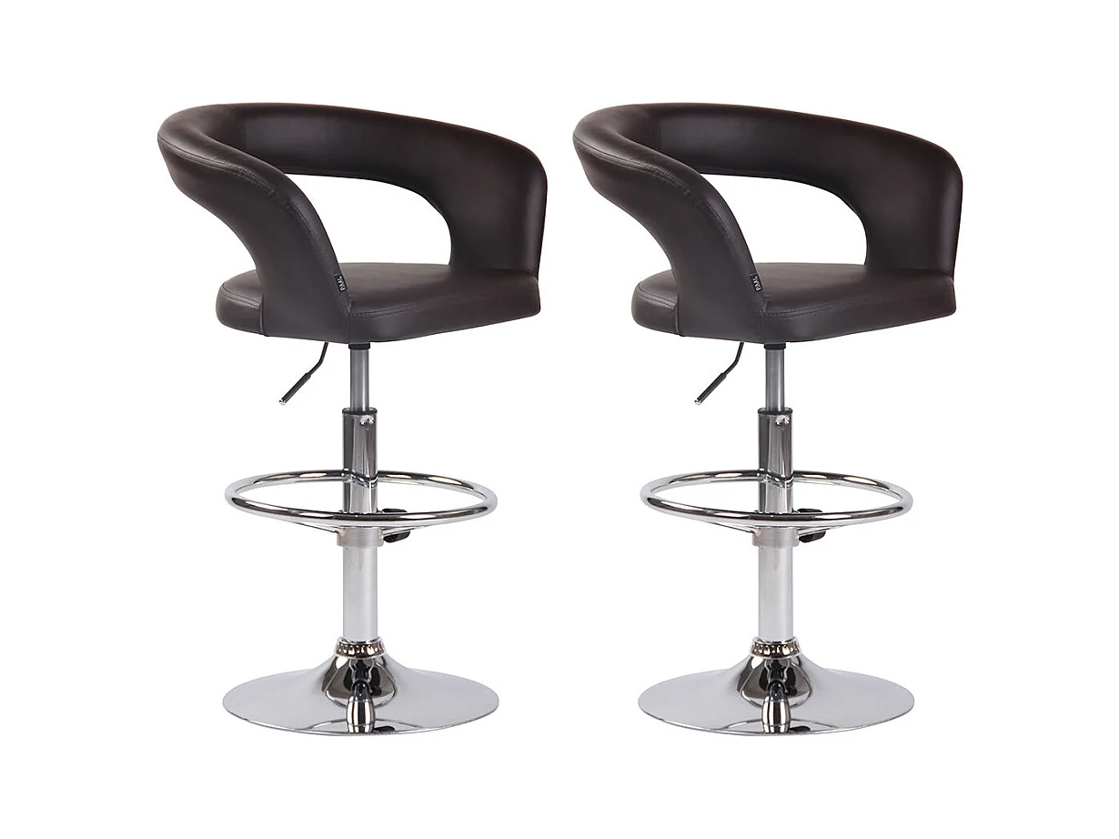 Lot de 2 tabourets métal marron 58 x 47 x 82 cm 10_0004219