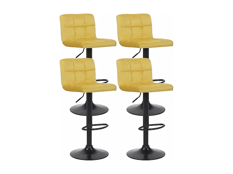 Lot de 4 tabourets métal jaune 40 x 40 x 85 cm 10_0004507