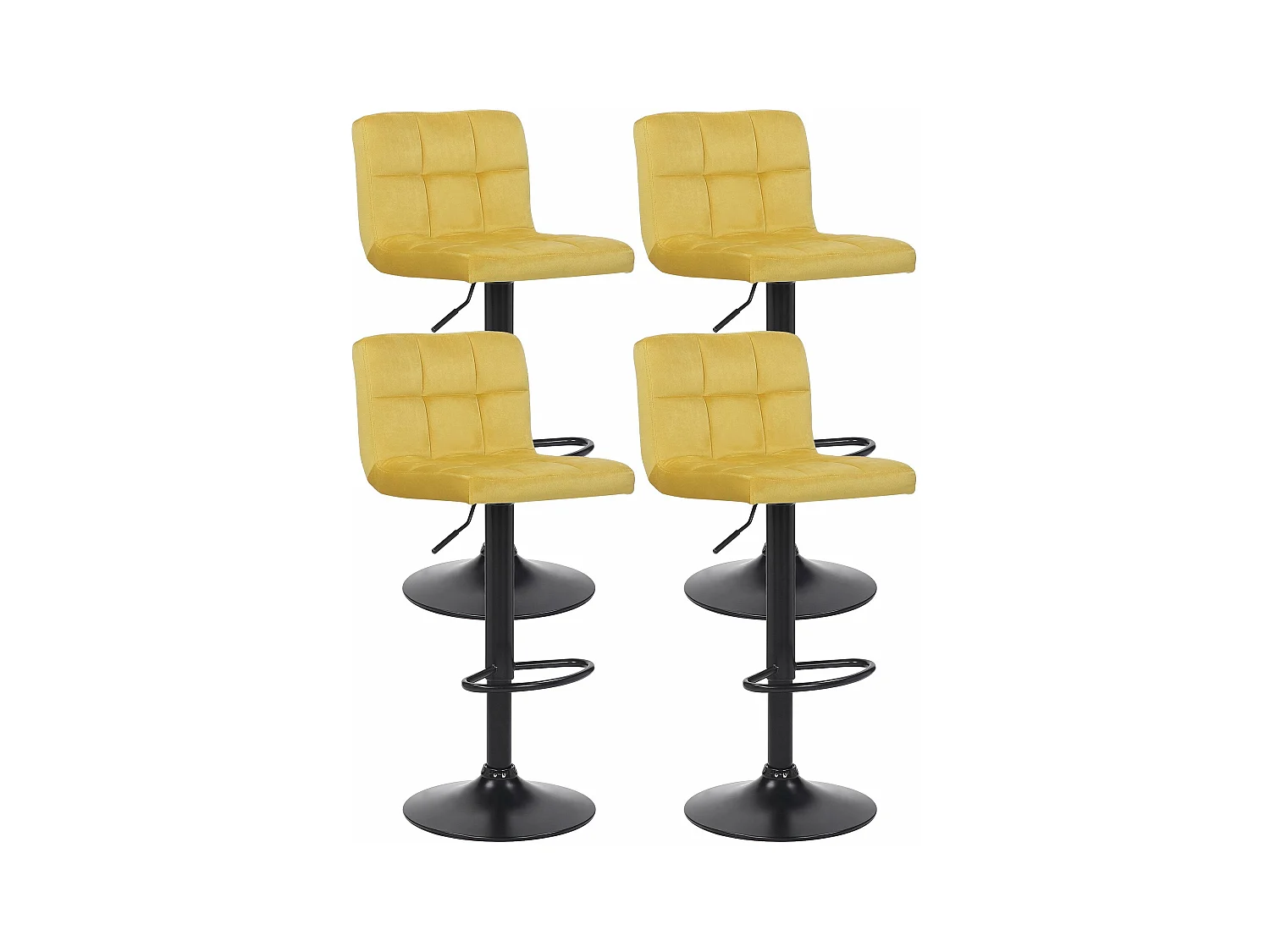 Lot de 4 tabourets métal jaune 40 x 40 x 85 cm 10_0004507