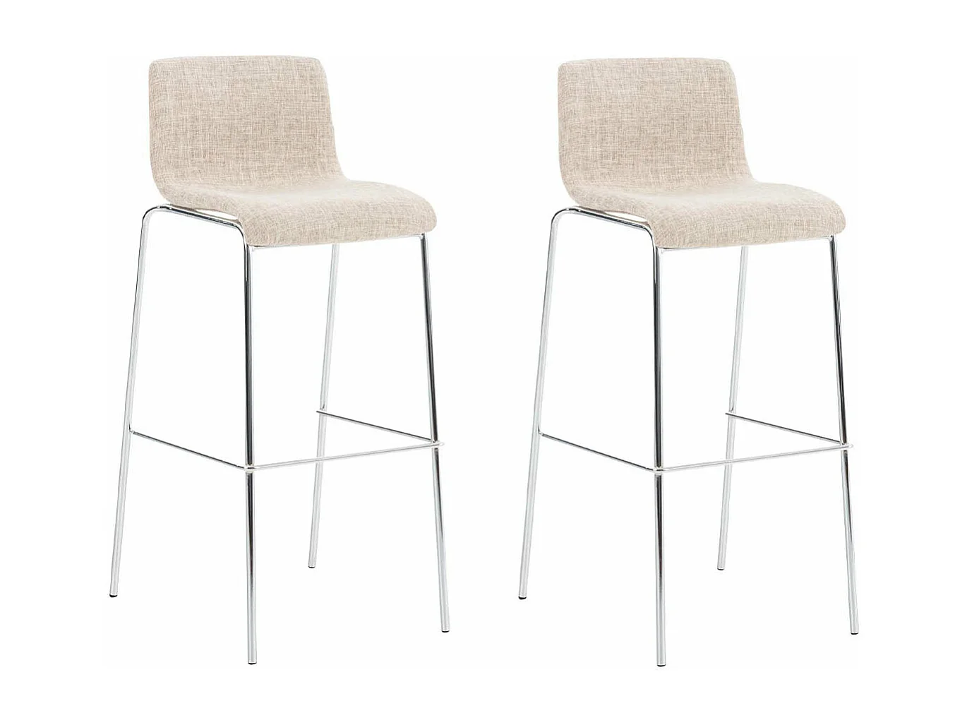 Lot de 2 tabourets métal crème 43 x 48 x 100 cm 10_0004193