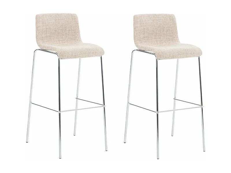 Lot de 2 tabourets métal crème 43 x 48 x 100 cm 10_0004193