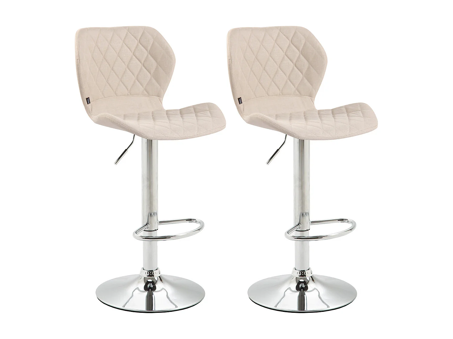 Lot de 2 tabourets métal crème 47 x 51 x 88 cm 10_0004115