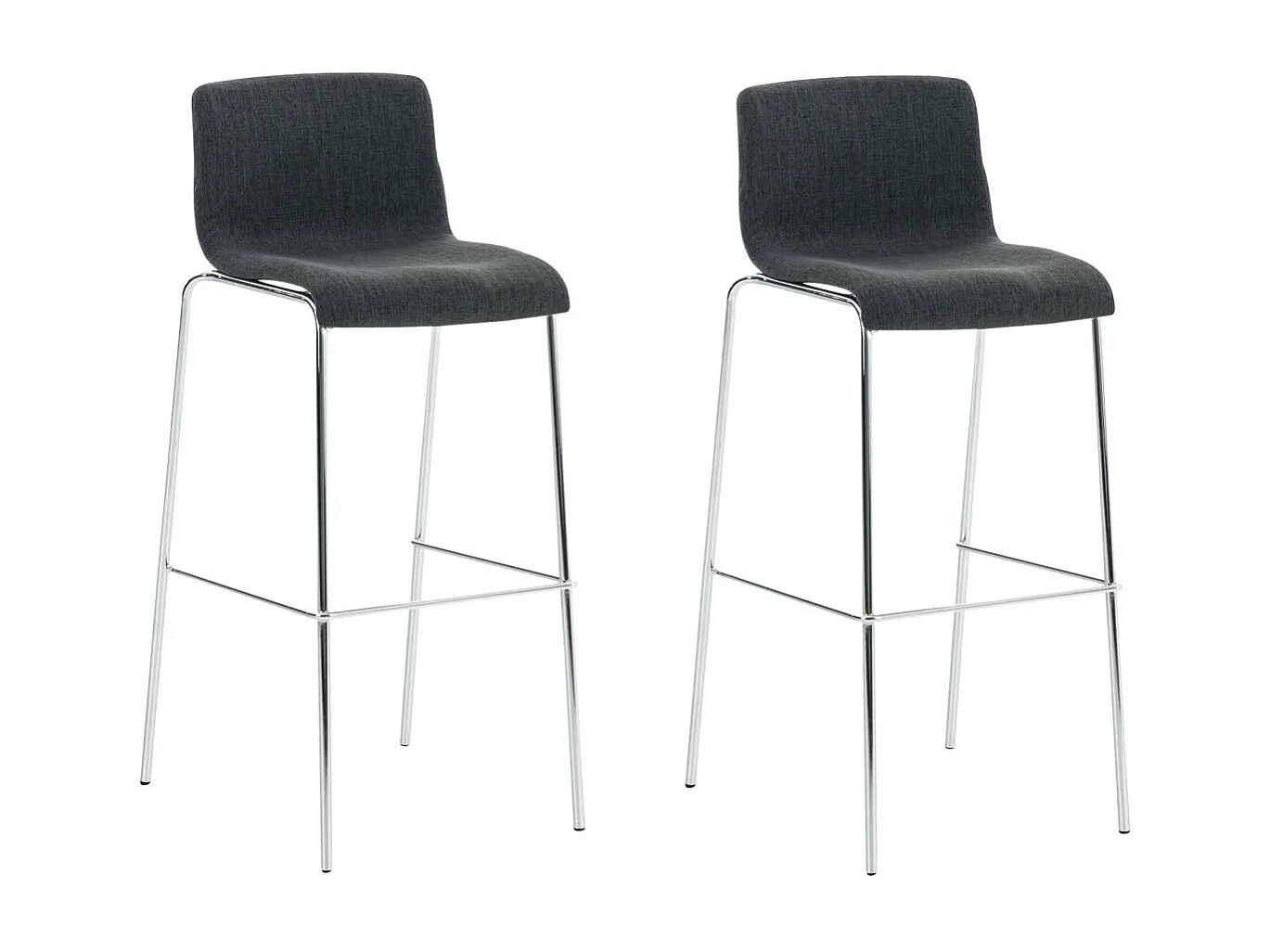 Lot de 2 tabourets métal grise 43 x 48 x 100 cm 10_0004194