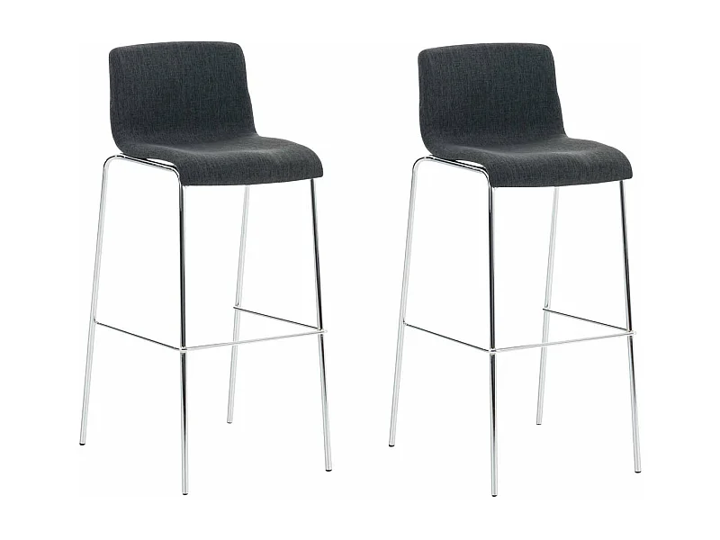 Lot de 2 tabourets métal grise 43 x 48 x 100 cm 10_0004194
