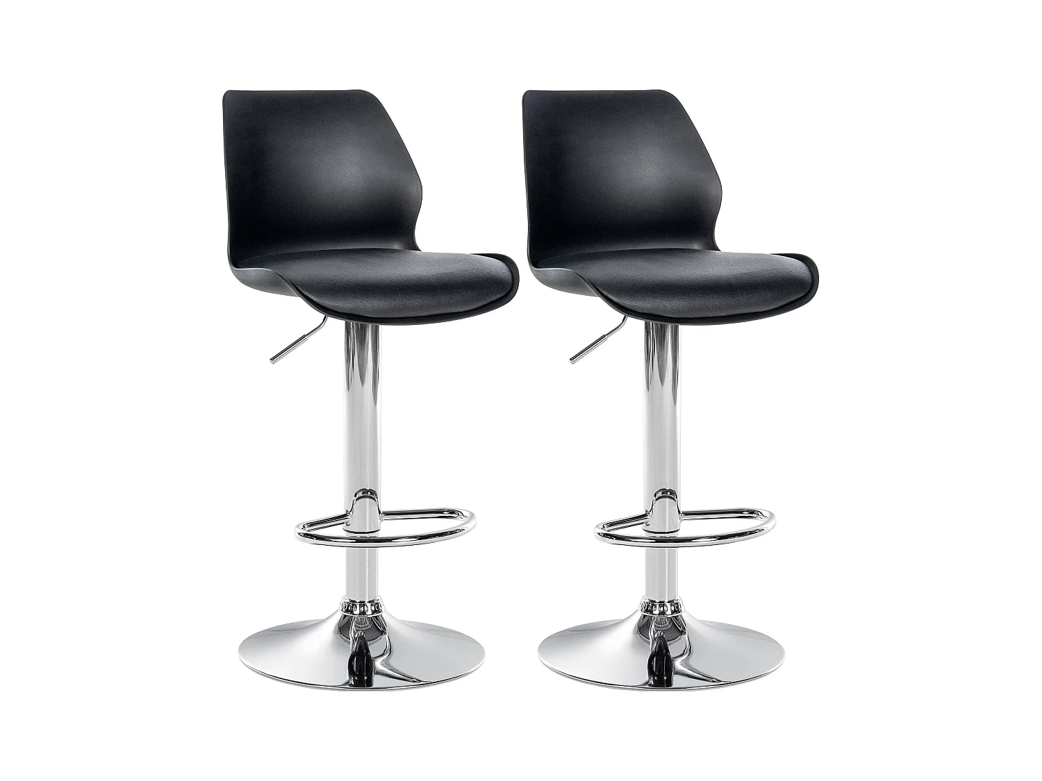 Lot de 2 tabourets métal argentée 39 x 42 x 82 cm 10_0004170