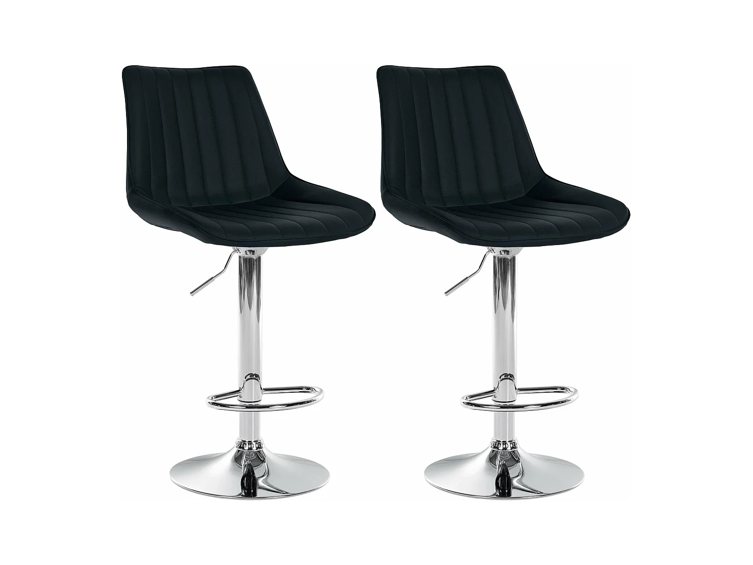Lot de 2 tabourets métal argentée 49.5 x 50 x 91 cm 10_0004421