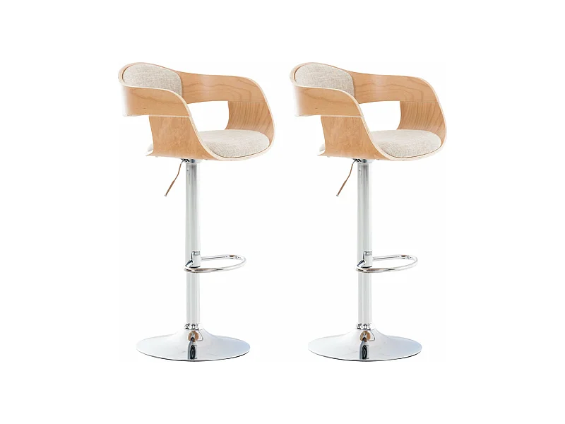 Lot de 2 tabourets bois marron 50 x 48 x 88 cm 10_0004255