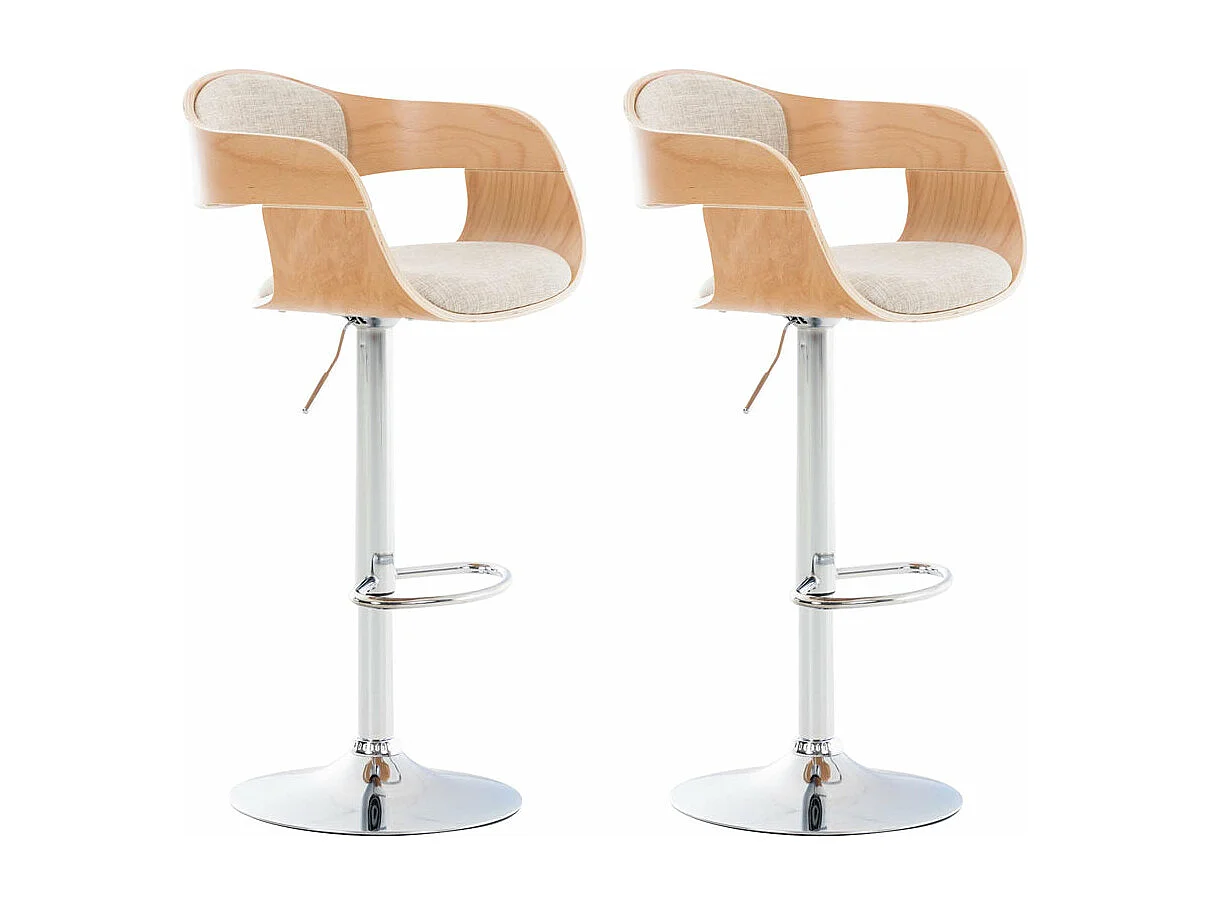 Lot de 2 tabourets bois marron 50 x 48 x 88 cm 10_0004255