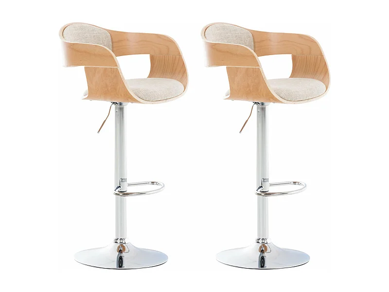 Lot de 2 tabourets bois marron 50 x 48 x 88 cm 10_0004255