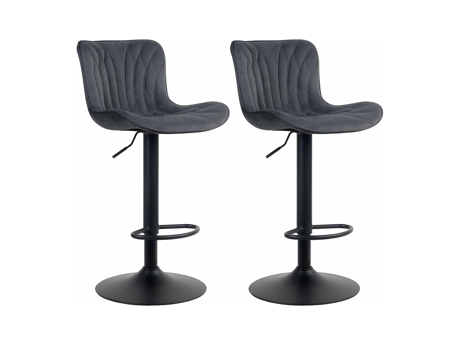 Lot de 2 tabourets métal argentée 48 x 54 x 83 cm 10_0004329