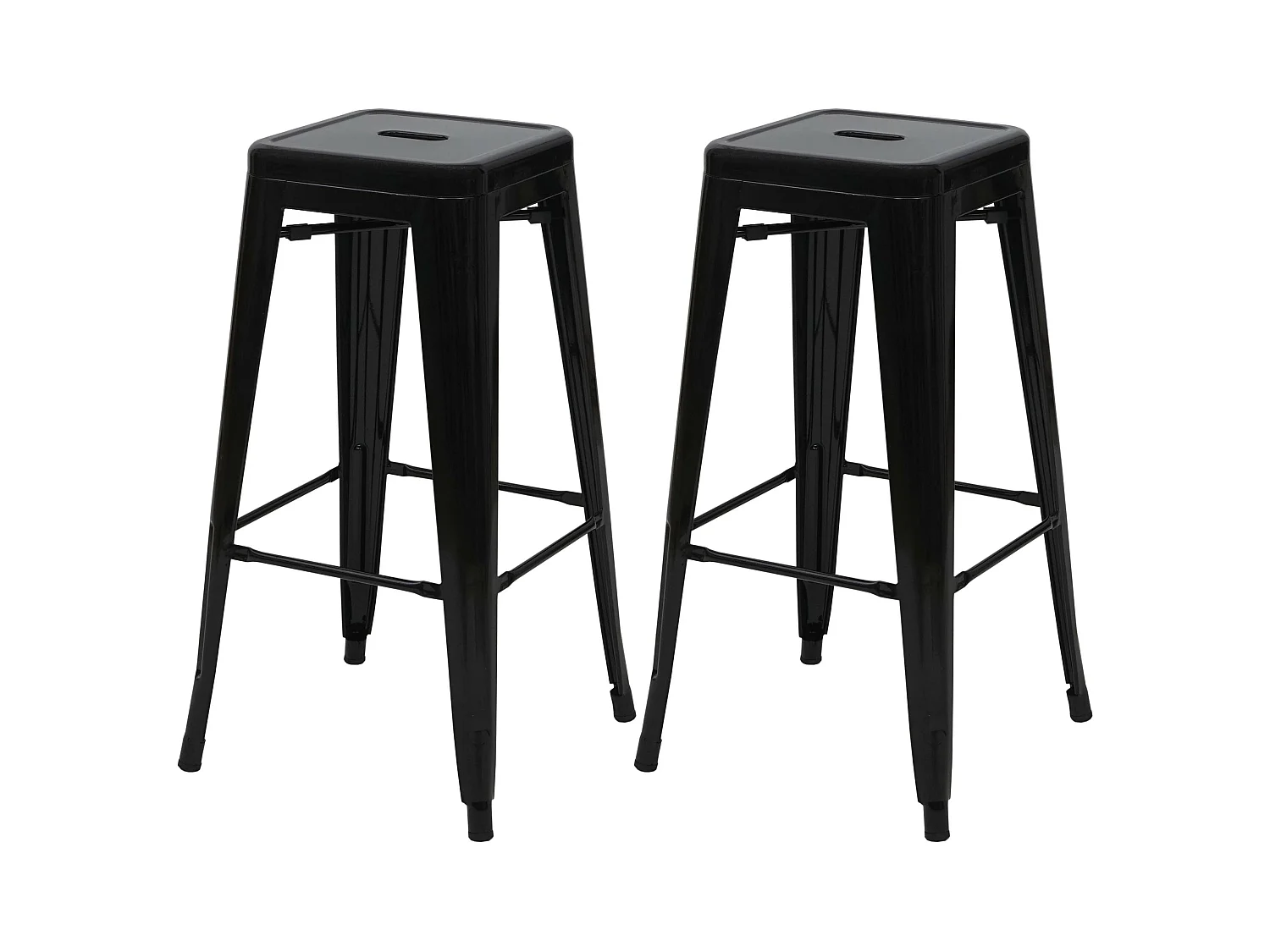 Lot de 2 tabourets métal argentée 44 x 43 x 92 cm 04_0007450