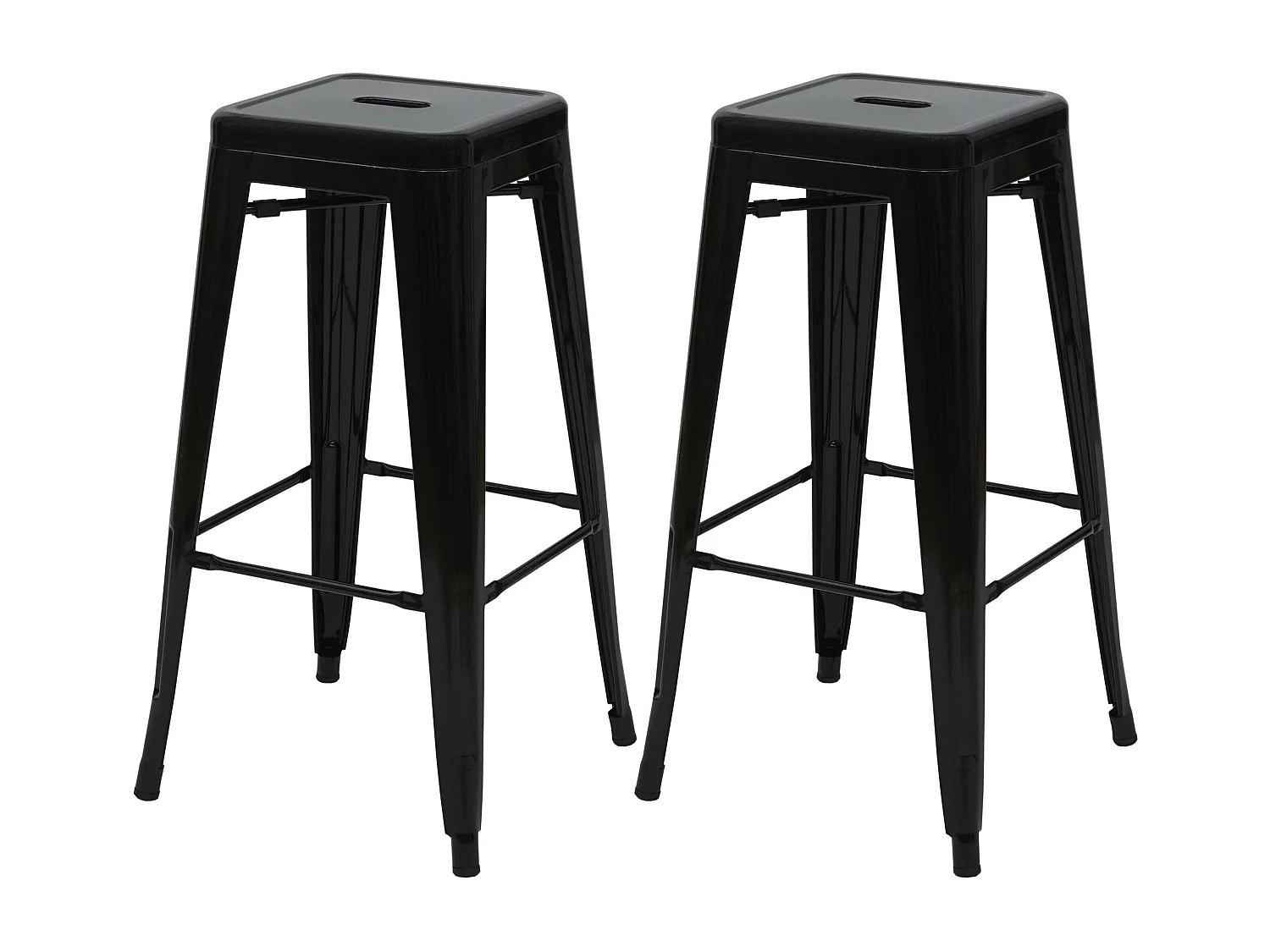 Lot de 2 tabourets métal argentée 44 x 43 x 92 cm 04_0007450