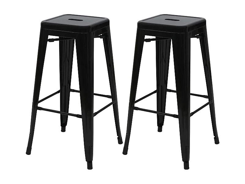 Lot de 2 tabourets métal argentée 44 x 43 x 92 cm 04_0007450