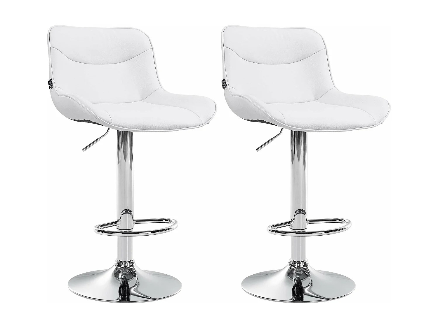 Lot de 2 tabourets métal blanche 49 x 51 x 85 cm 10_0004448